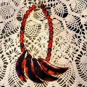 Vintage amber lucite necklace